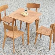 Silla fija de comedor de Teca