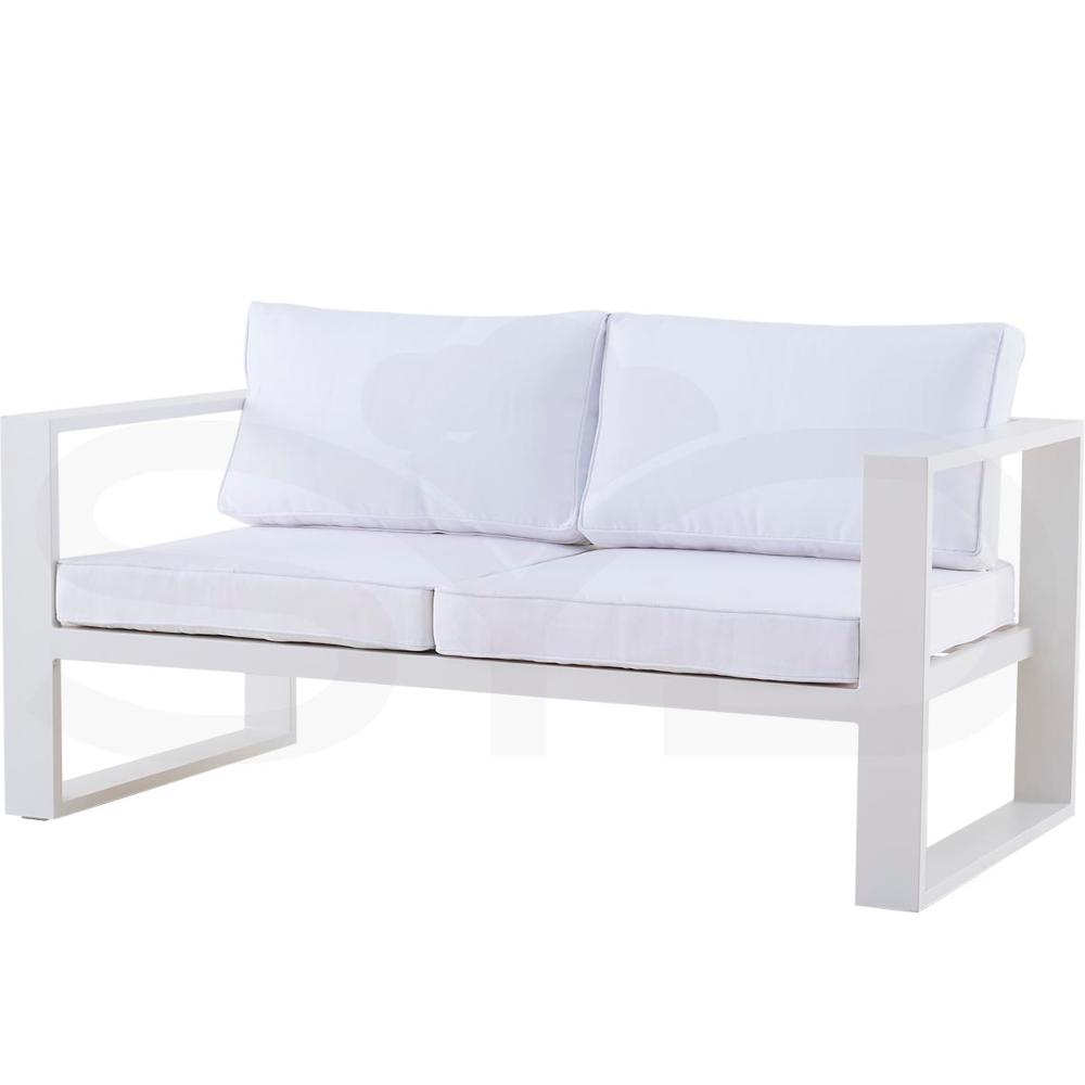 Sofá dos plazas aluminio Oslo. Para jardín exterior y terraza. Alta