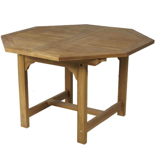 Mesa Octogonal Extensible Teca. Jardín y exteriores.
