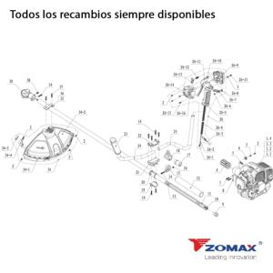 Desbrozadora Zomax ZMG3303 33 c.c. 1,2hp.