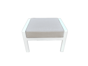 Reposapiés Albacete aluminio blanco con cojín gris claro