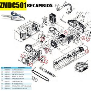 Motosierra profesional Zomax ZMDC501