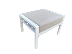 Reposapiés Albacete aluminio blanco con cojín gris claro